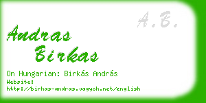 andras birkas business card