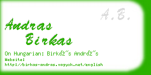 andras birkas business card